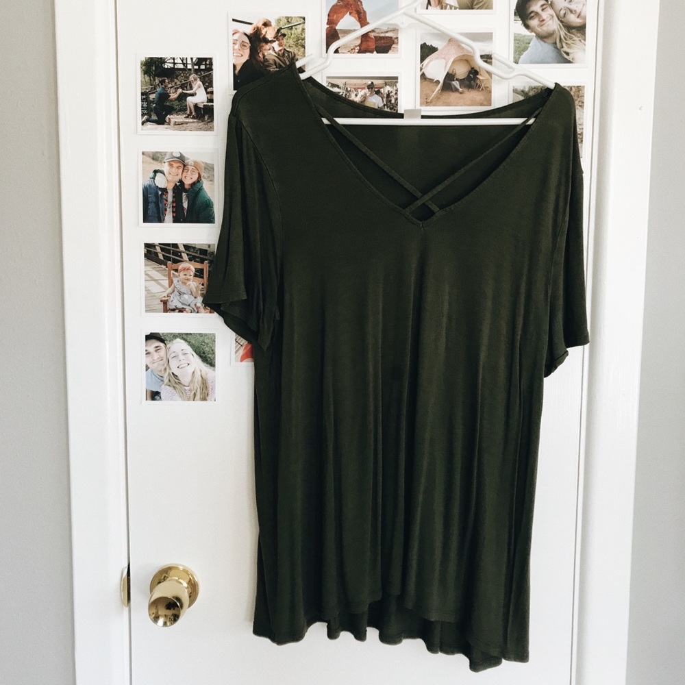crossed top shirt